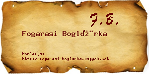 Fogarasi Boglárka névjegykártya